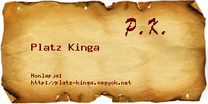 Platz Kinga névjegykártya